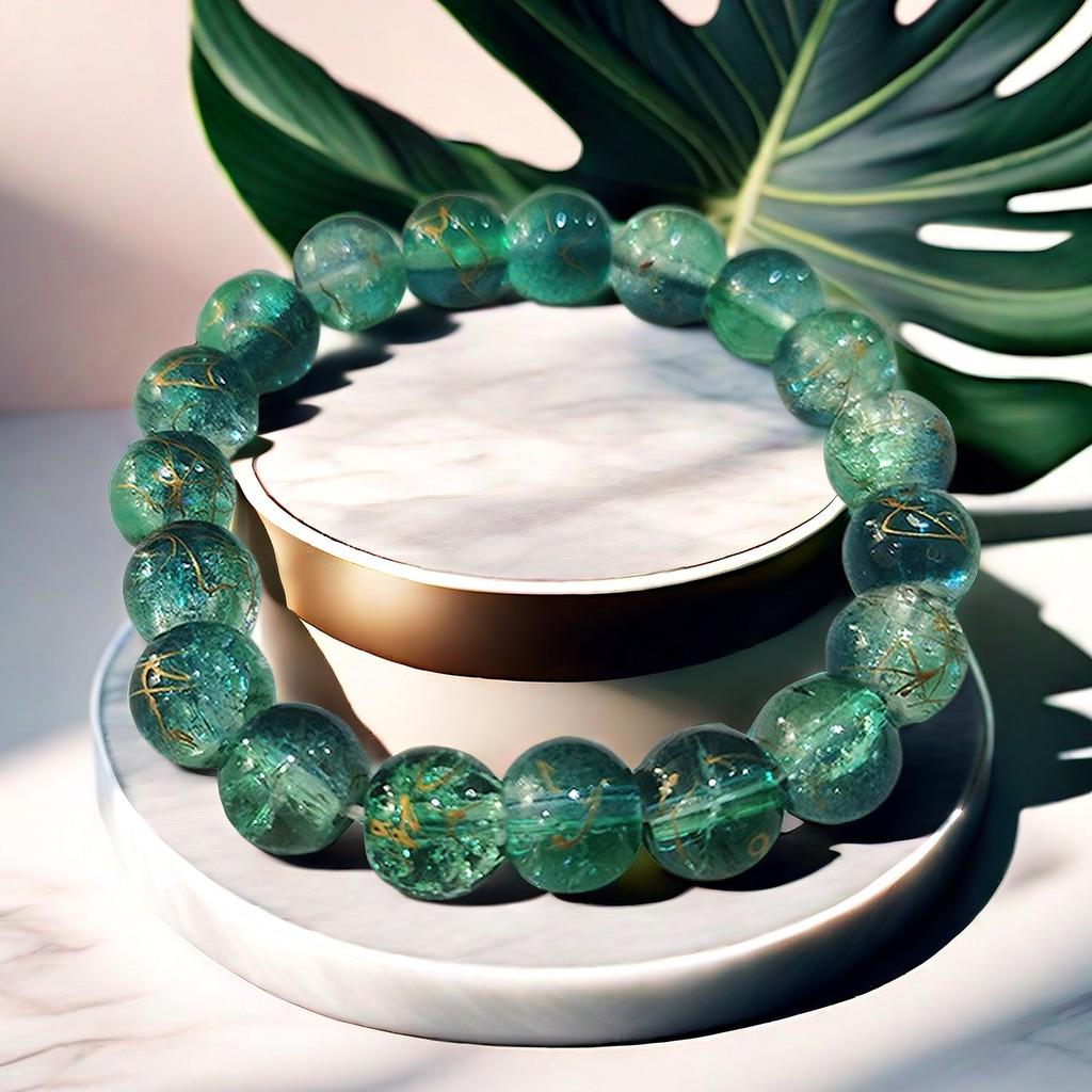 10mm Dopamine Jade Crushed Glass Bracelet: Women's Light Luxury Fidget Beaded Bracelet