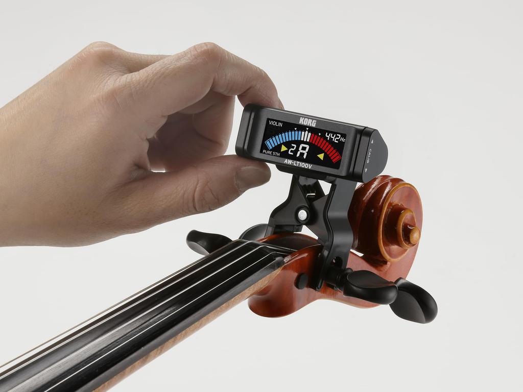 KORG Tuner for Continuous Attaches To Compatible with True Color Requires One AAA Lightweight and Compact AW-LT100V Clip-on Violin/Viola, 100-Hour