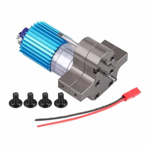 sharprepublic RC Car Gearbox, Variable Speed ??Gearbox, Metal with 370 Carbon Brushes, Compatible with WPL B14, B16, C14, B26, B36, and Q60 - Titanium