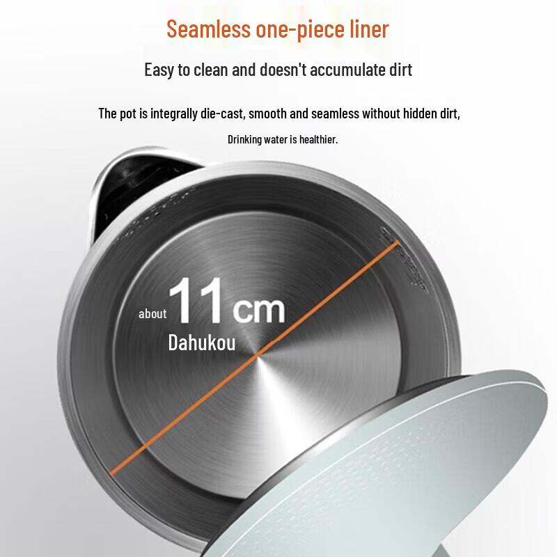 SUPOR 1,7L Dubbelväggig Elektrisk Vattenkokare i Rostfritt Stål 304 Anti-Skållning