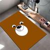 Cartoon Bear Face Brown Carpet suitable as a non-slip mat for the living room or bedroom sofa