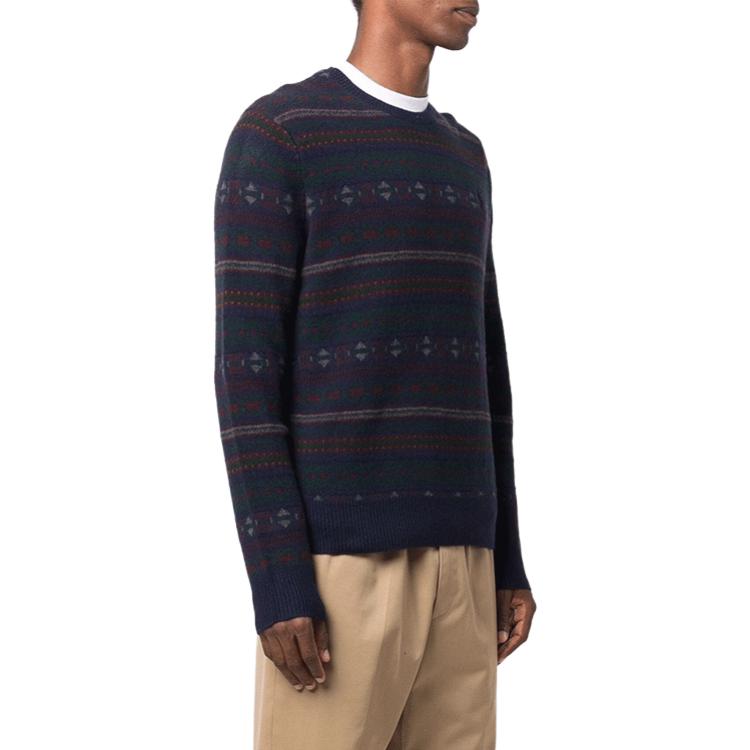 Polo Ralph Lauren FW21 Pattern Jacquard Knit Crew Neck Sweater Men Sweater Dark-Blue 710850019-001