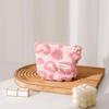 Fluffy Cute Heart Makeup Bag for Travel Daily Use Portable Pink Cosmetic Pouch for Lipstick Skincare Storage Organizer Handbags