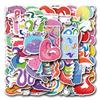 55 New Style Worm Graffiti Stickers for Suitcases, Laptops, and Cars - Cartoon Collection