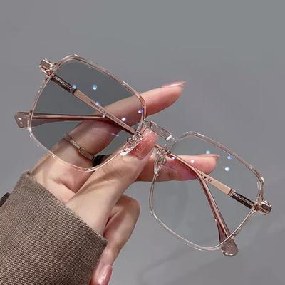 Blue Light Blocking Glasses Unisex Large Frame Clear View Strong Hinge Transparent with Brim Eye Protection Clear Bluelight Glasses Spectacles Eyewear