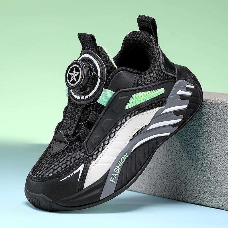 Children's little white shoes campus June 1 performance boys and girls white button sports shoes medium and older children's breathable running shoes