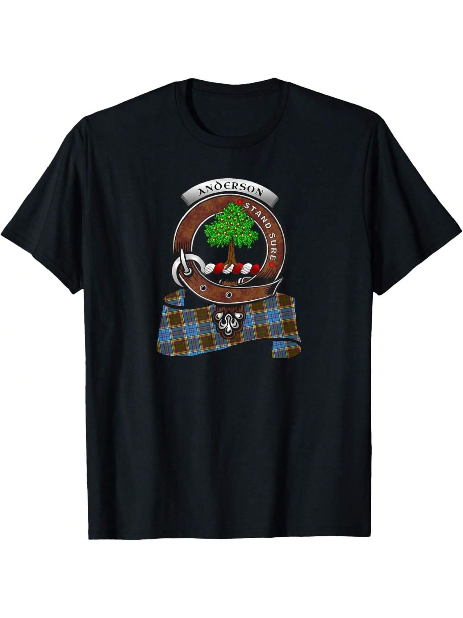 Anderson Scottish Clan Badge & Tartan T-Shirt S