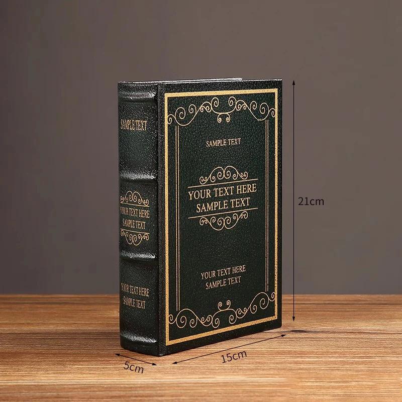 English wooden fake book Art Ornaments Luxury European retro fake book storage box Photography props home decoration Accessories