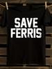S Save Ferris Distressed Text T-Shirt Mens Tshirt Womens Tshirts with Letters Print Short Sleeves T-Shirt Casual Street Tee Shirt Top
