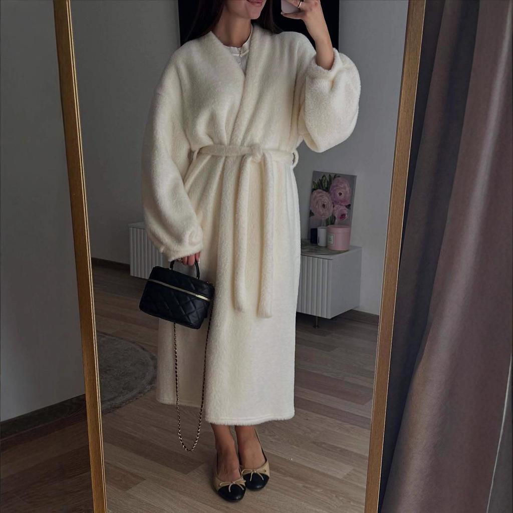 2025 Autumn European and American Women's Off-Shoulder Long Knitted Dress & Cardigan
