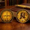 Doppelseitige Jesus-Kreuze Gedenkmünze Metall Christliches Challenge Coin Religiöses Geschenk Männer Frauen Sammlerstücke