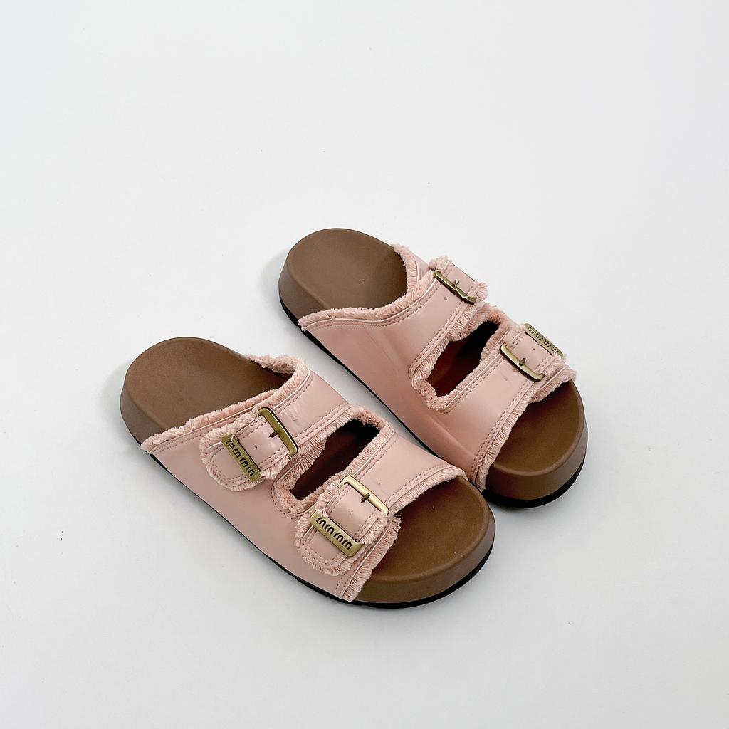 White Retro High-end Thick-soled One-word Slippers for Women's Summer Wear 2025 New Models with Skirts, Non-slip and Cool Slippers