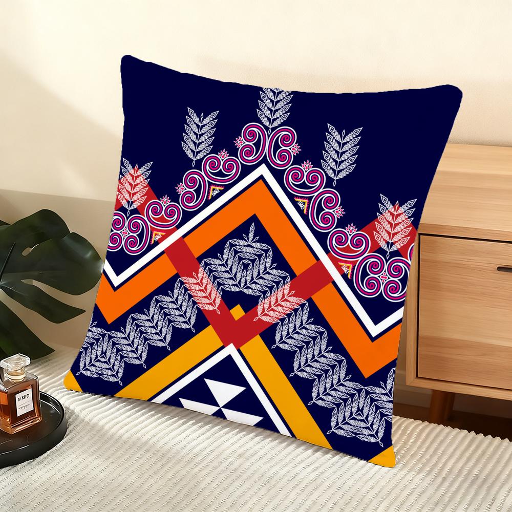 Samoan Tribe Samoa Totem Cushion Cover Soft Short Plush Pillow Cover Smooth Cozy Texture Aesthetic Cushion Case Home Decor