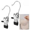 Anti Rust and Windproof Laundry Clip for Pants/towels/socks, Space Saving Stainless Steel Hanger with Hooks-