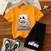 Men's Cartoon Figure Fun Printed 15 Colors Men's T-shirt and Shorts 2 Piece Set Summer Home Outdoor Casual Outfit Men's and Women's Sports Set