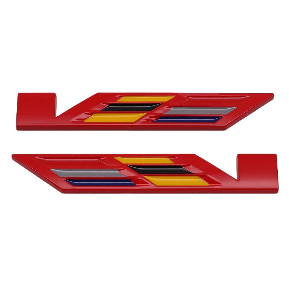 cvnqbg1 2Pcs 3D Metal V Logo Side Badge Stickers For Cadillac Escalade CTS ATS Eldorado XT4 XT5 XT6 CT4 CT5 CT6 Exterior Accessories