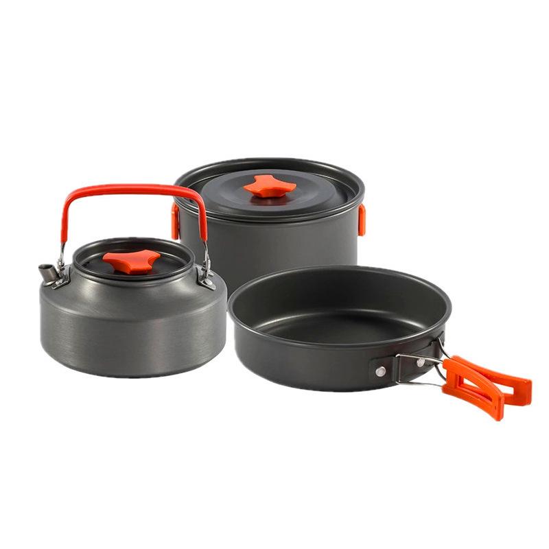 ARCSTG Dış Mekan Pişirme Seti: Taşınabilir Kamp Kettle'ı, Tava ve Vahşi Doğa Maceraları için Gereçler.