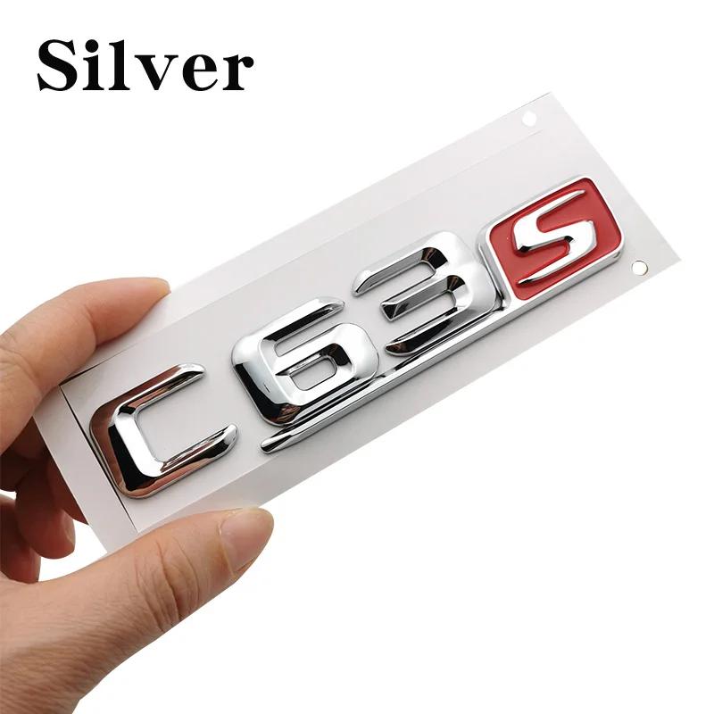 

OTOKIT Chrome ABS C63s C43s Plastic Car Trunk Rear Letters Badge Emblem Emblems Decal Sticker for Mercedes Benz C Class C63S C43