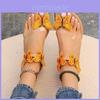Women's Summer Flat Sandals Toe Cap 3d Butterfly Embroidery Elastic Ankle Strap Sandals Factory Direct Sales