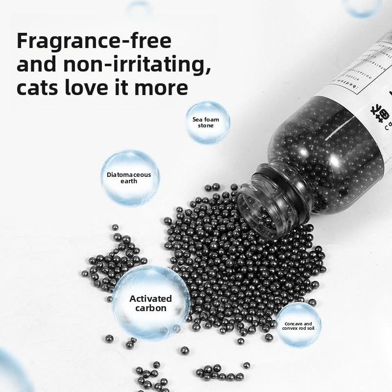 Katės kraiko dezodoravimo rutuliukų buteliukas Katės kraiko priedas Aktyvuotos anglies dezodoravimo rutuliukai Katės kraiko dėžutės dezodoravimo rutuliukai katėms