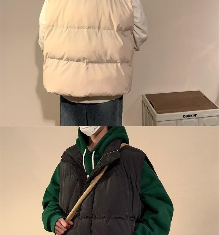 Men's Retro Hip Hop Cotton Down Vest - Warm Autumn/Winter American Style Jacket