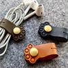 Earphone Cord Organizer Cute Animal Leather Cable Winder Cable Protector Clip Anti Loss Wire Ties Cat Claw Shape