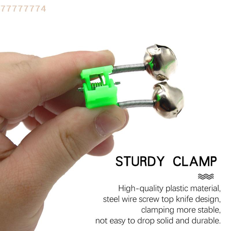 10Pcs Fishing Bite Alarms ABS Rod Bell Clamp Tip Stalk Bells for Fishing Rods Durable Clamp Rod Bell for Angling