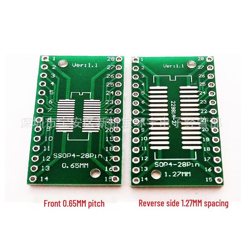 SOP/SSOP/TSSOP Test Adapter Board: 8, 14, 16, 20, 24, 28, 56-Pin PCB