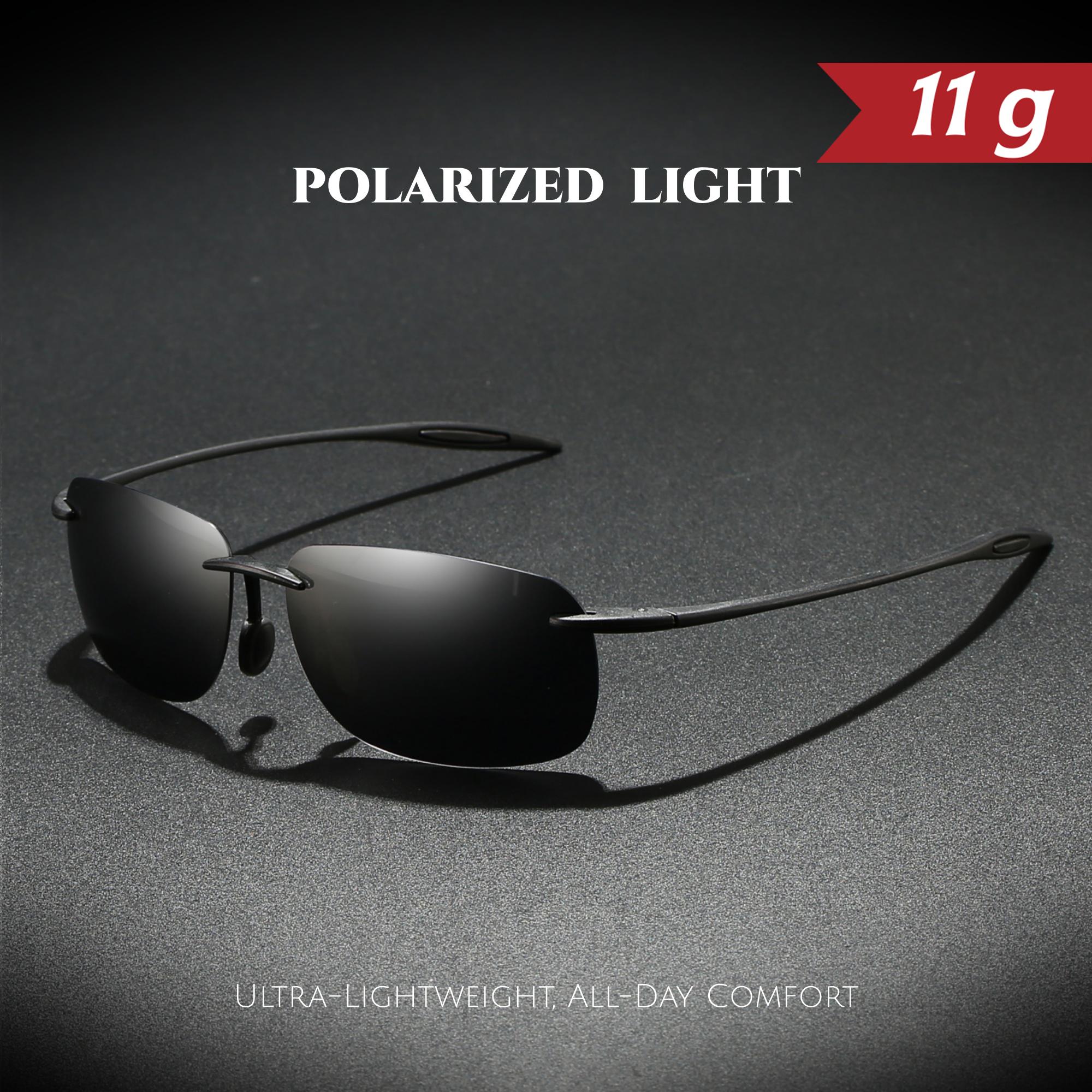 Ultra Light 11g TR90 Frameless Polarized Aviator Sunglasses - Flexible & Comfort Fit Unisex for Driving, Fishing, Outdoor
