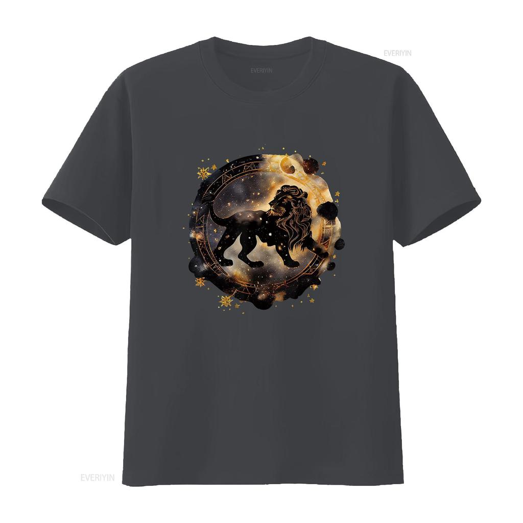 Astrology horoscope Zodiac Sign leo T Shirt vintage Washed Breathable homme fashion Casual Soft Top For Everyday Wear