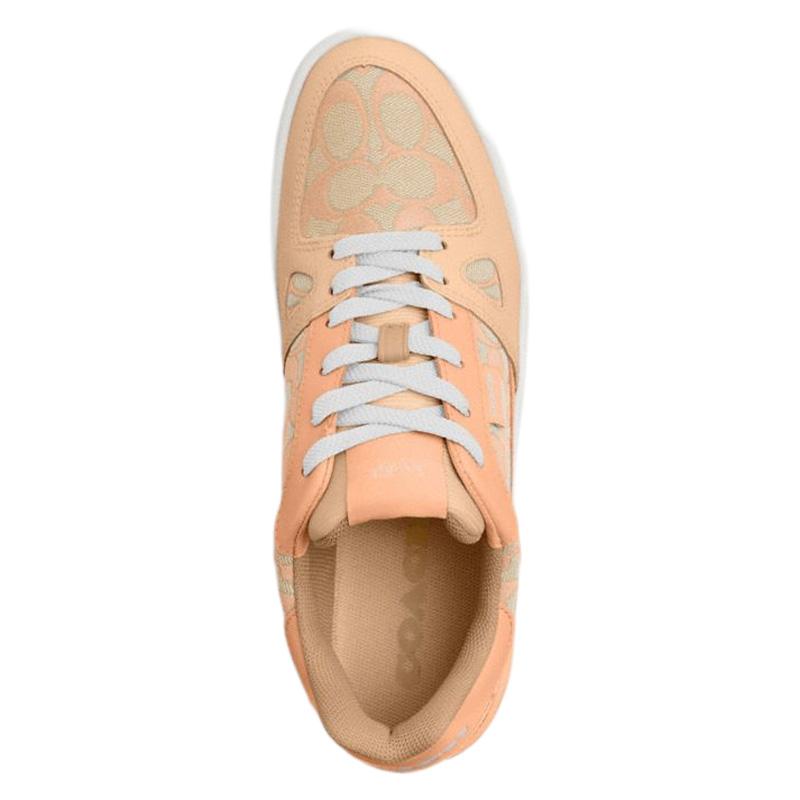 Coach Clip Leather Round Toe Lace-Up Low-Top Sneakers Women sneakers Pink CU098-S9W