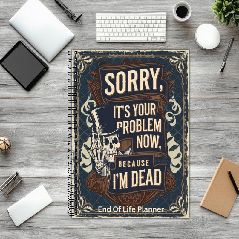 Customizable Spiral Notebook Thoughtful End Life Planning Laminated Cover Gift End-of-Life Care Family Guidance A5 Size CMYK