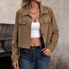 Women's Autumn and Winter Jacket Corduroy Jacket Short Section Lapel Coat