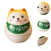 Ceramic Lucky Dog Shiba Inu Figurine Tumbler Doll 1.4x1.4x1.5inch Desktop Ornament