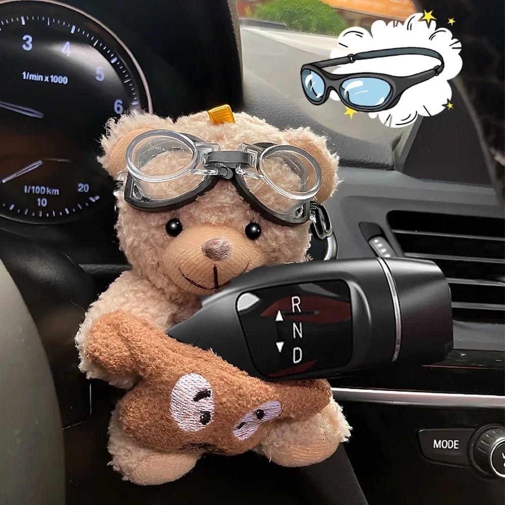 Car Interior Decoration Ornaments Car Mounted Gear Guard Decoration Panda Doll Turn Signal Wiper Cartoon Doll Car Accessories