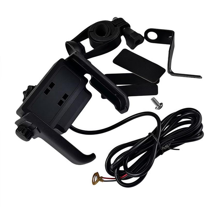 Motorcycle Phone Holder with Charging for Mirror Mount Strong For Construction Fits Most Motorcycles and Ebikes