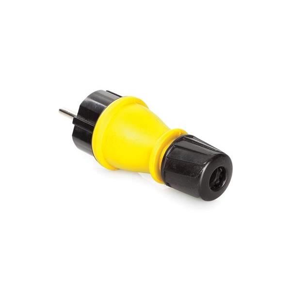 Fiche extérieure - Perel - Schuko - Mâle - 250V - IP54 - Noir