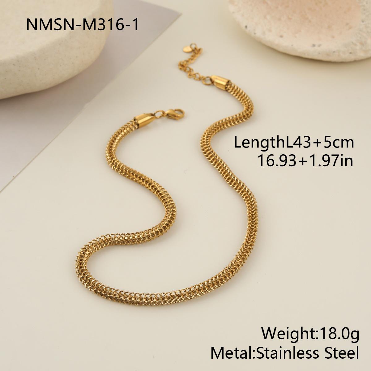 GEMCHIC Women s Stainless Steel Minimalist Cuban Chain Necklace and Bracelet Set