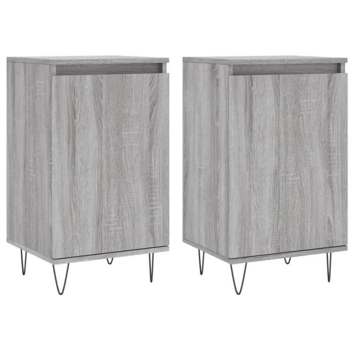 VidaXL Buffets 2 pcs sonoma gris 40x35x70 cm bois d'ingénierie 831065