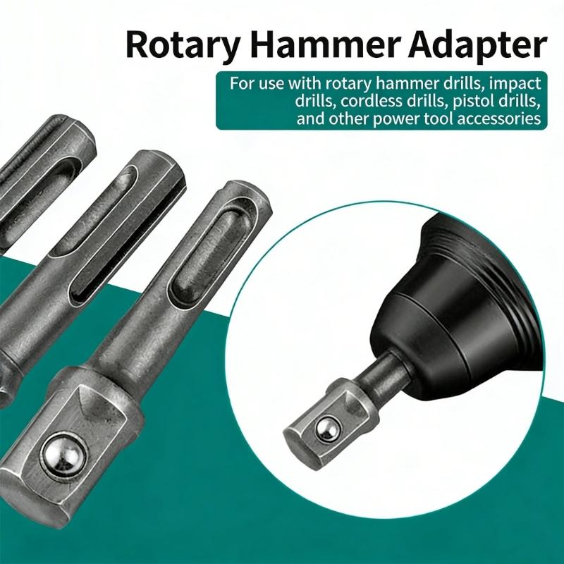 3Pcs Socket Driver Set Shank Electric Bit Adapters Impact Drill Hammer Adapters Wrenches Tool Easy To Install