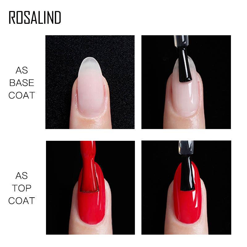 ROSALIND 2 in 1 Basis- und Decklack Gelpolitur hell für Nail Art Design LED/UV Lampe