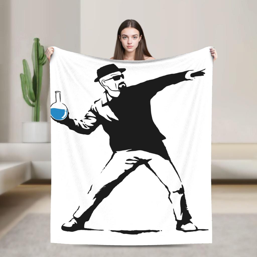 Walter White I AM THE DANGER Knitted Blanket Velvet Breaking Bad Super Warm Throw Blanket for Car Sofa Couch Bedroom Quilt