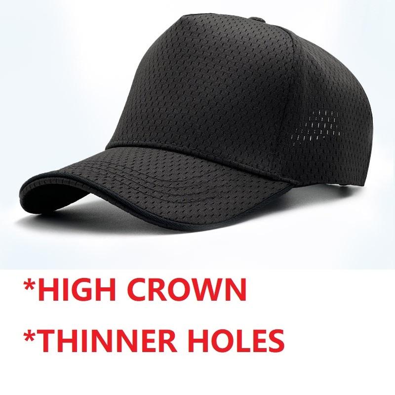 Letní síťovaná baseballová čepice Big Head Plus Size pro muže a ženy, truckerka, prodyšná, nastavitelná, pro venkovní sporty, běh