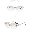 Women's sunglasses, men's and women's fashion polygonal frameless sunglasses