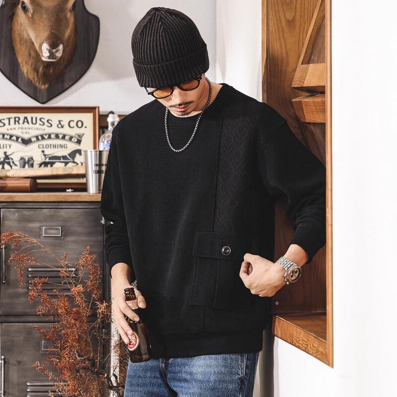 Men's American Retro Heavyweight Jacquard Knit Sweatshirt