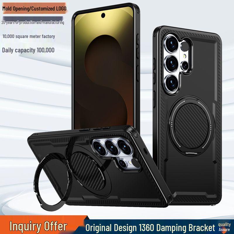 Samsung S26 Ultra Multifunctional Phone Case with Rotating Ring & Magnetic Stand - S25 Protective Cover