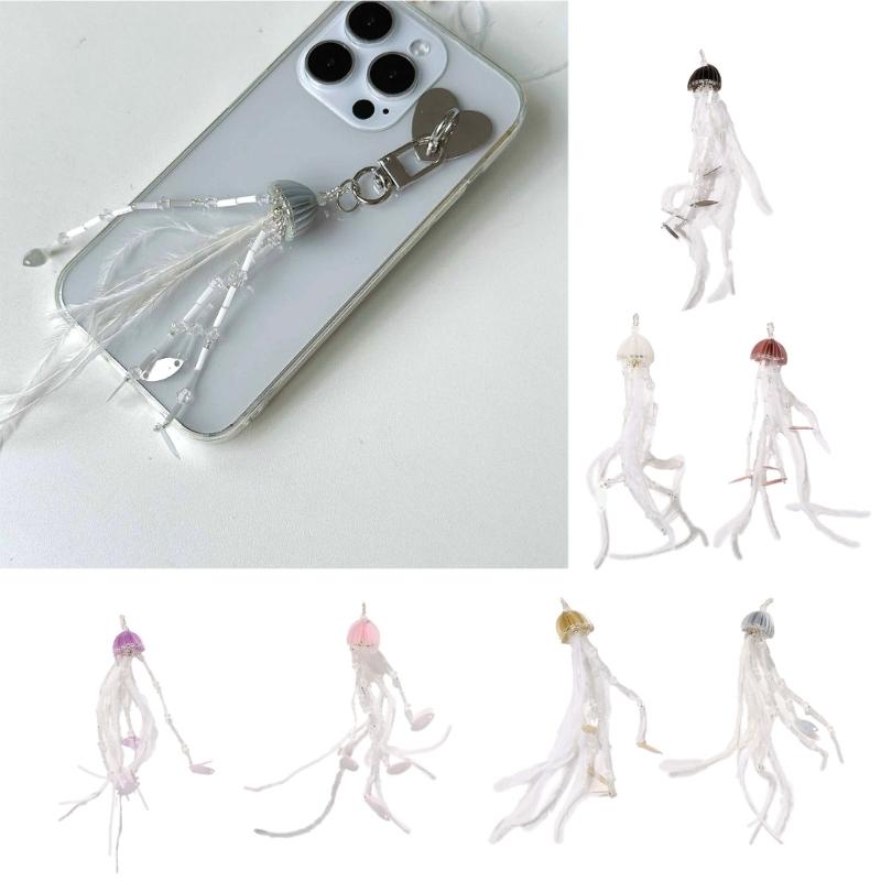 Unique Keychain Star Key Ornament Bag Pendant Delicate Jellyfish Decoration Aesthetic Bag Charm for Daily Party Use
