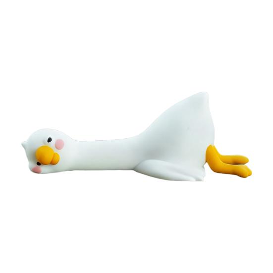 Mini Resin Goose Figurine Funny Resin Small Goose Computer Decor Collectible Cute 3D Craft Sculpture for Office Desk Car Dashboard Home Decor