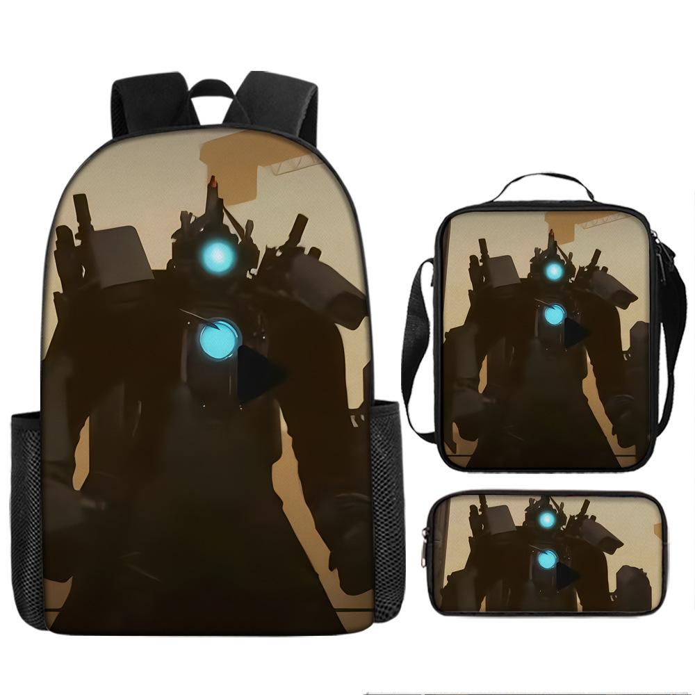 Cartoon Student Bag Skibidi Toilet Man Vs Monitor Man Elementary School Children Backpack