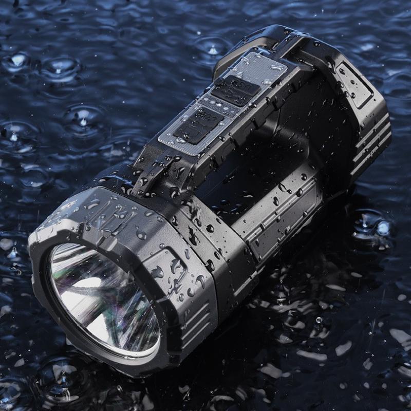 Multi Functional LED Solar Flashlight with Multiple Lighting Modes for Outdoor Hiking, Fishing, and Camping. Portable Searchlight with Durability